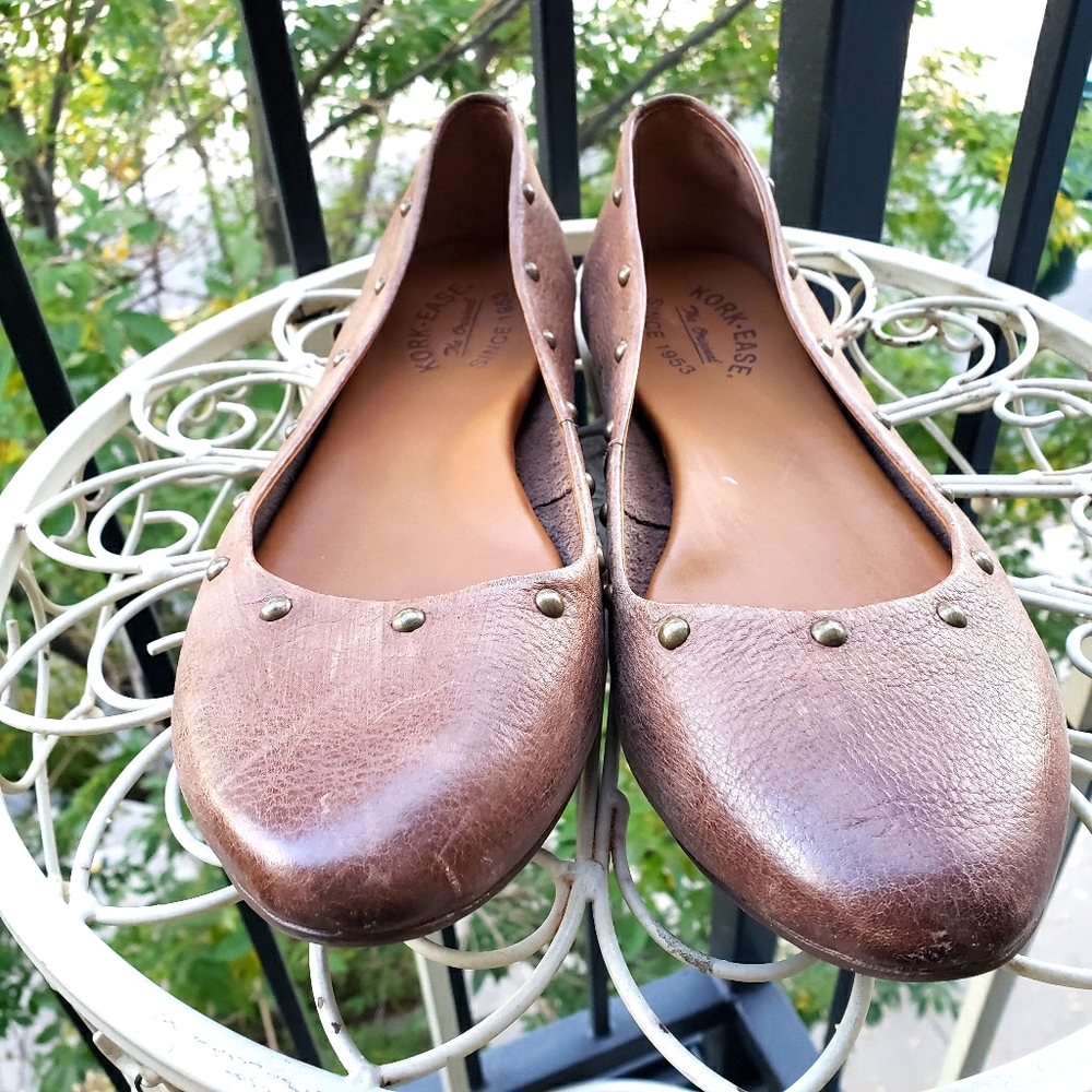 Kork-Ease Leather Flats with studs